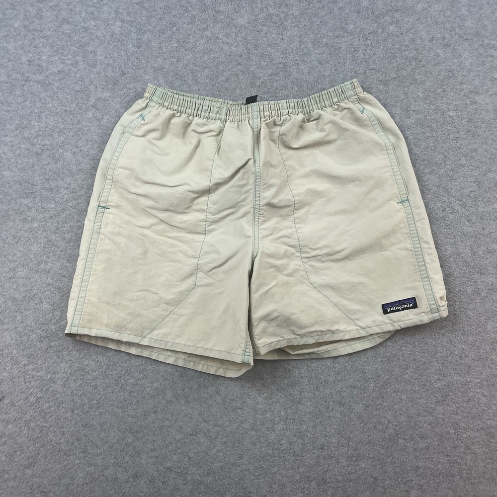 Patagonia Netplus Shells Shorts Mens Size Small Teal Beiege Mes Lined Drawstring
